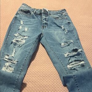 Wax Jean Light Blue Distressed Boyfriend Jeans